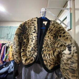 Michael Kors  Faux Fur Leopard Cape